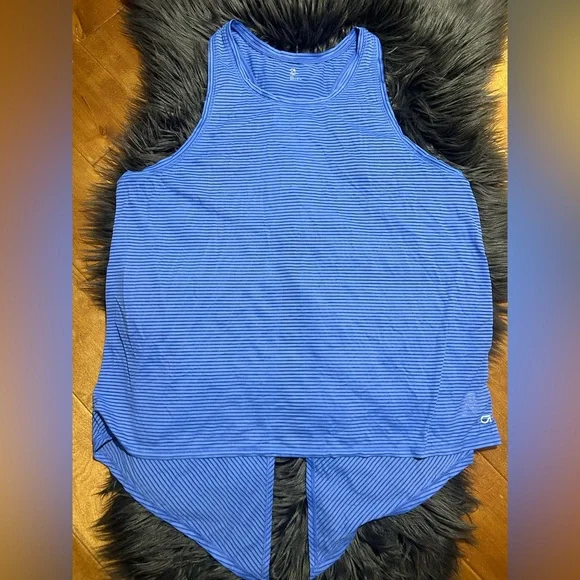 GapFit Tank Top Tie Back Blue Striped Women's Tank Top Size XL - Picture 3 of 7